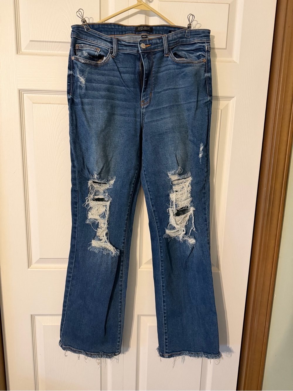 Judy Blue Dad Jean Distressed Women's Blue Denim Jeans